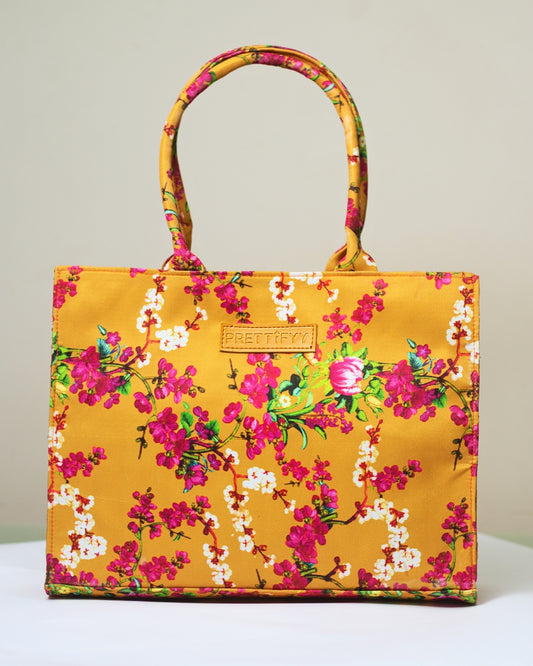 SUNSET BLOOM - PREMIUM QUALITY CANVAS BAG